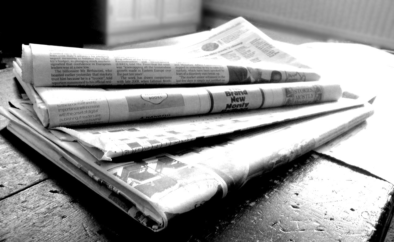 Photo of Newspaper for the banner.